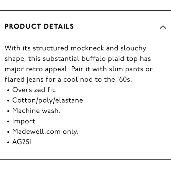 Madewell Drop Shoulder Mockneck Top in Buffalo Plaid - Picture 7 of 7